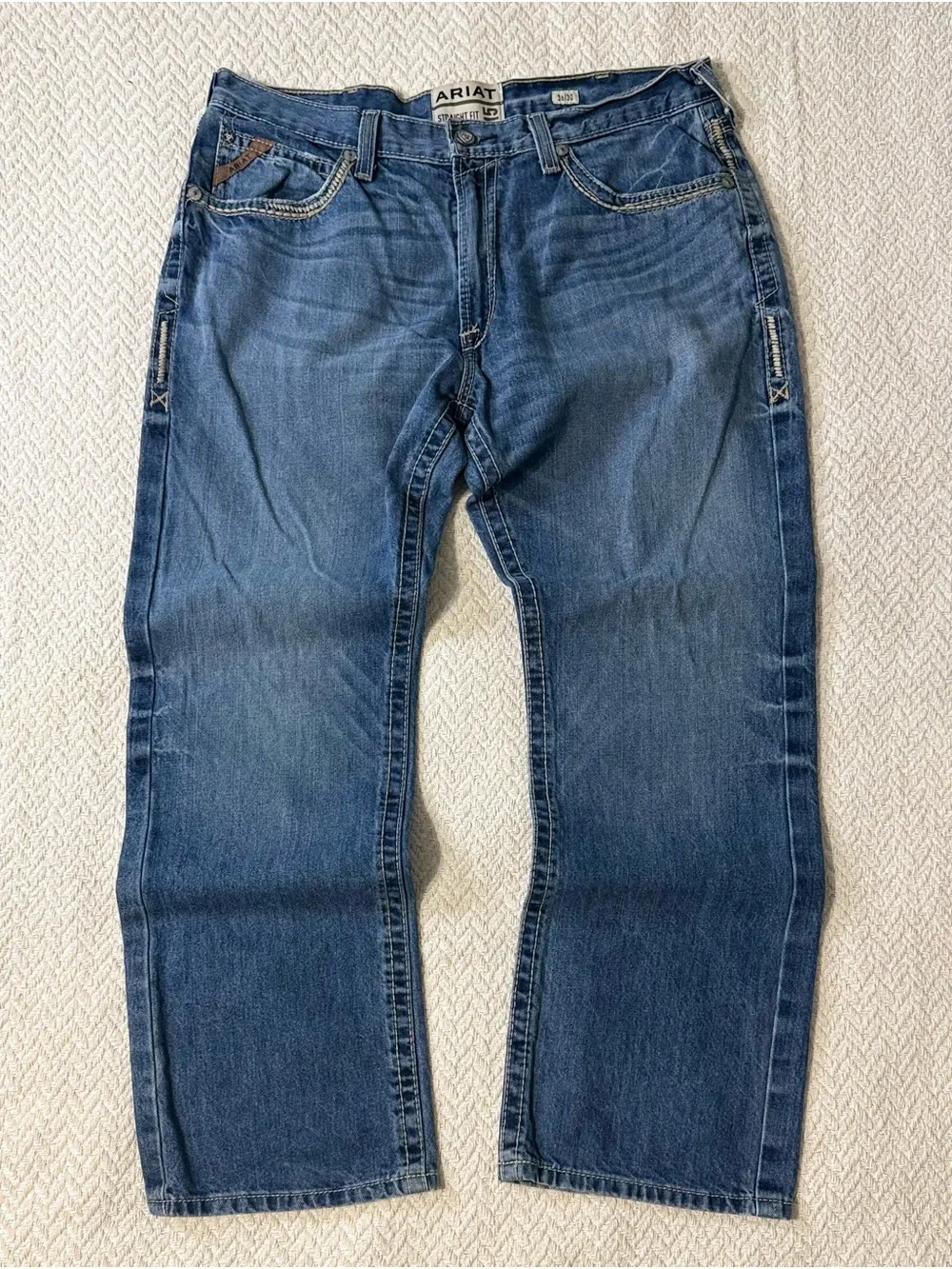 Ariat M5 Gambler Stackable Straight Leg Jeans 36x30 Ridgeline 100% Cotton